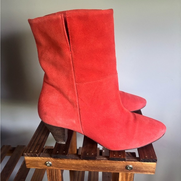 Free People Adella Women's Red Suede Ankle Boots - Picture 10 of 12